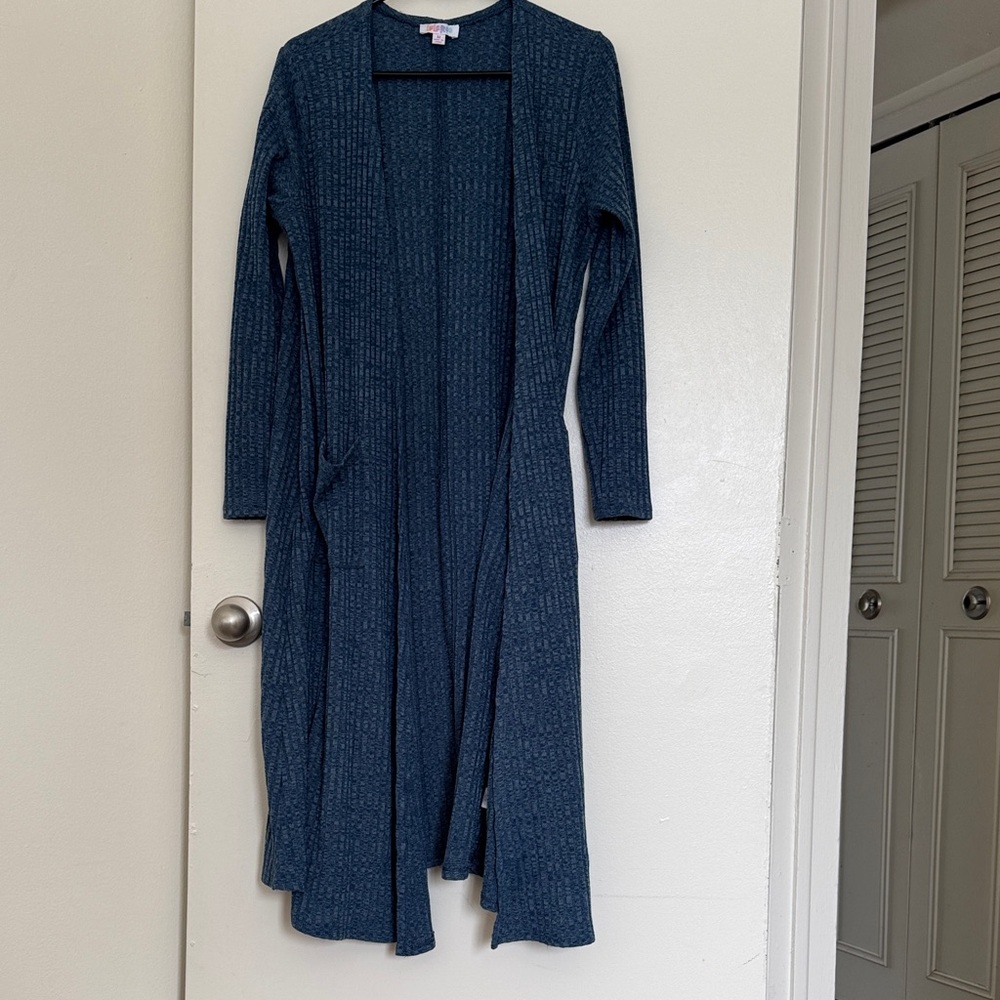 LuLaRoe Textured Blue Knit Sweater